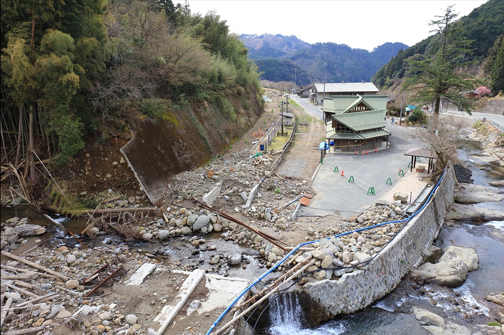 被災地での仮設の衛生設備として